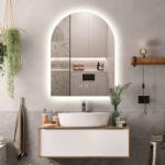 Fluminia Oglinda LED Fluminia Bilbao, 55x90cm, dezaburire, lumina ambientala, dimmer (HF180-55)