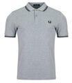 Fred Perry Rövid ujjú galléros pólók TWIN TIPPED FRED PERRY SHIRT Szürke EU M