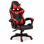 RoHS ROHS® ExtremePro Gamer Szék Ökobőrből Készült, Ergonomikus, Állítható, Állítható Fejtámla Párna, 165°-ban Lehajtható Háttámla, Akár 140 kg-ig - Fekete Piros