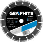 GRAPHITE Disc de tăiere din cu diamant, 230x22 mm, segmentat, sudat cu laser, tip X (57H868) Disc de taiere