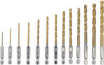 TOYA Set de burghie metalice, 13 bucăți hexagonale (21655) Burghiu