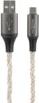 ANSMANN USB-A to USB Type-C cable (black/transparent, 1 meter, with LED) (1700-0158) - pcone