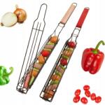 7&7 Grillrács Kosár Zöldségek, Húsok, Nyársak Grillezéséhez Acél 49CM (OK-1206)