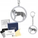 Mejk Jewellery Kulcstartó Ezüst 925 kutya moszkvai őrkutya ékszer Gravírozás (Brelok z psem Moskiewski Pies Stróżujący)