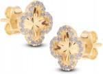 Goldmark Arany Gyémántos Lóhere Fülbevaló Fehér Cirkónia Kővel 14KT 585