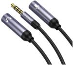 Kakusiga Cablu Audio Y Splitter Kaku KSC-570 2xJack 3.5mm (F) - Jack 3.5mm (M), 27cm - Negru (Vtk-Acc-3017)