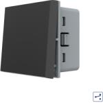 LIVOLO Intrerupator mecanic cap cruce negru, 2 module, Livolo (C7-VL-FCMM10A-2BP)