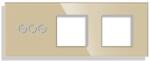 Luxion Panou cu variator touch si 2 prize simple din sticla aurie Luxion (LX-GP0332G-FL)