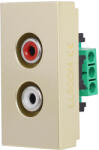 Luxion Modul priza audio 1M Luxion, standard italian, auriu, pentru rame din sticla (LXI-068G)