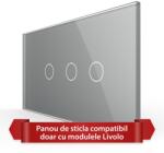 LIVOLO Panou întrerupator touch Livolo din sticla gri, standard italian, 4M (VL-P901.2-4I)