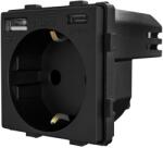 Luxion Priza modulara simpla cu USB-A si USB-C Luxion, negru (LX-MP010UB)