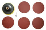  Set suport slefuire 125 mm Velcro cu 5 discuri abrazive P80-P240 si adaptor M14 (210826-23)