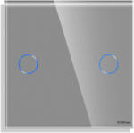 Luxion Panou întrerupator dublu touch mini din sticla gri Luxion (LX-GP004GY)