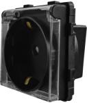 Luxion Priza simpla cu capac Luxion, modul negru pentru rama din sticla (LX-MP049B)