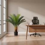  Palmier artificial decorativ cu ghiveci, 24 frunze, 85 cm, verde (AT1CT-IM1P-PL1D-TS24085)