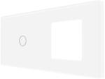 Luxion Panou cu întrerupator touch si priza simpla din sticla alba Luxion (LX-GP016W)