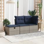 vidaXL Градински стол с възглавница Сив 55 x 55 x 37 см полиратан (366153)
