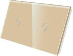 Luxion Panou întrerupator touch dublu din sticla securizata Luxion, auriu (LX-GP027G)