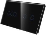 Luxion Panou întrerupator touch triplu + dublu din sticla, negru, Luxion (LX-GP031B)