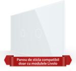 LIVOLO Panou din sticla pentru 2 întrerupatoare touch Livolo, standard italian 4M, alb (VL-P901.1-4W)