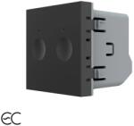 LIVOLO Modul întrerupator dublu Zigbee cu touch Livolo, negru, smart (C7-VL-FC2Z2-2BP)