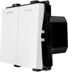 Luxion Intrerupator dublu mecanic Luxion, modul alb pentru rame din sticla (LX-MP004W)