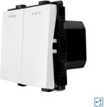 Luxion Intrerupator dublu cap scara mecanic Luxion, alb, modul elegant (LX-MP005W)