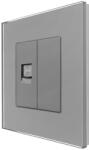 Luxion Priza telefon cu blank si rama din sticla gri Luxion, design elegant (LX-MP016G-GY)
