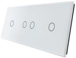 LIVOLO Panou touch Livolo din sticla alba pentru 2 intrerupatoare simple si 1 dublu (BB-C7-C1/C2/C1-11)