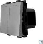 Luxion Intrerupator dublu cap-scara mecanic Luxion, modul gri compatibil rame din sticla (LX-MP005GY)