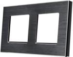 Luxion Rama dubla Luxion din aluminiu negru pentru prize si intrerupatoare (LX-M2-2FB-FL)