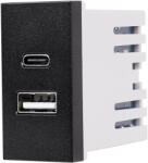Luxion Modul priza USB A+C Luxion 1M, negru, standard Italian (LXI-047B)
