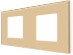 Luxion Rama dubla Luxion din sticla securizata aurie pentru module si prize (LX-M1-2FG)
