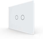 LIVOLO Panou întrerupator dublu cu touch Livolo din sticla alba, standard italian (VL-P902-2W)