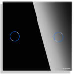 Luxion Panou întrerupator dublu touch mini din sticla neagra Luxion (LX-GP004B)