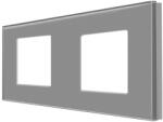 Luxion Rama dubla Luxion din sticla securizata gri pentru prize si module (LX-M1-2FGY)