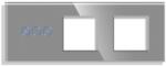 Luxion Panou cu variator touch si 2 prize simple din sticla, gri, Luxion (LX-GP0332GY-FL)
