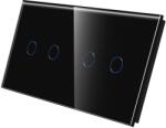 Luxion Panou întrerupator touch dublu+dublu din sticla securizata Luxion, negru (LX-GP015B)