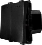 Luxion Intrerupator dublu mecanic Luxion, modul negru pentru rame din sticla (LX-MP004B)