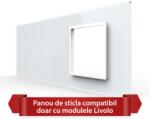 LIVOLO Panou din Sticla Livolo pentru Intrerupator Dublu + Priza, 6/7M, Alb (VL-P902.2.E-7W)