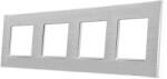 Luxion Rama cvadrupla Luxion din aluminiu alb pentru prize si intrerupatoare (LX-M2-4FW-FL)