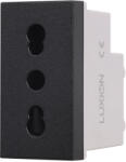 Luxion Modul priza simpla îngusta Luxion, standard italian, negru (LXI-052B)