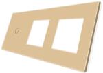 Luxion Panou touch simplu cu 2 prize din sticla securizata, auriu, Luxion (LX-GP019G)