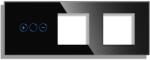 Luxion Panou Intrerupator Variator cu Touch si 2 Prize Simple Din Sticla LUXION (LX-GP0332B-FL)