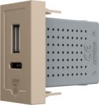 LIVOLO Modul priza USB-A + USB-C 20W Livolo, auriu, încarcare rapida (VL-FCUA.UC-1AP)