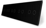 LIVOLO Panou din sticla neagra pentru 5 intrerupatoare duble touch Livolo (BB-C7-C2/C2/C2/C2/C2-12)