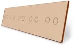 LIVOLO Panou frontal Livolo din sticla pentru 5 întrerupatoare duble touch, auriu (BB-C7-C2/C2/C2/C2/C2-13)