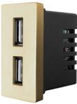 Luxion Modul priza USB dublu 2.4A 5V Luxion, auriu, pentru rame din sticla (LX-MP057G)