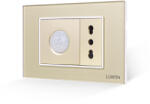 Luxion Senzor de miscare 2M cu priza îngusta Luxion, rama sticla aurie, 3M (LXI-051/52GF-G)