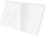 Luxion Panou întrerupator touch dublu + simplu din sticla alba Luxion (LX-GP014W)